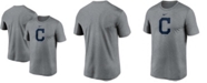 Nike Men's Gray Cleveland Indians Large Logo Legend Performance T-shirt